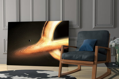 Golden Black Hole Glass Wall Art