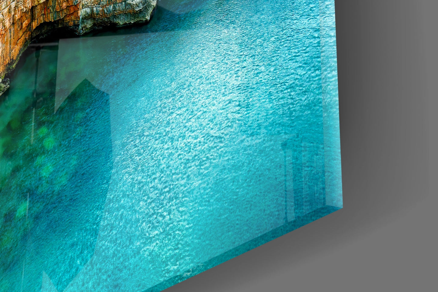 Cliff Village Coastal Glass Wall Art