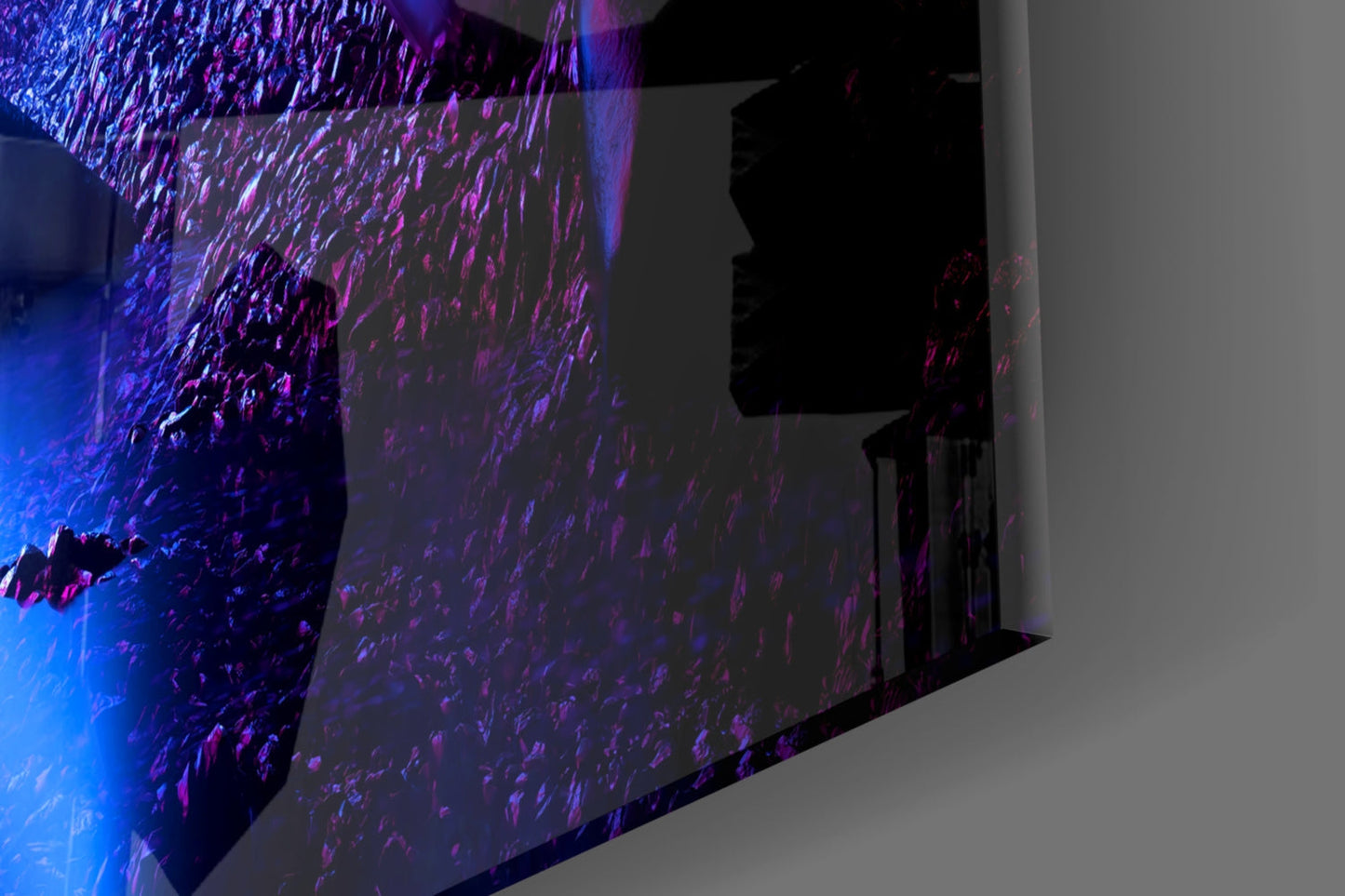 Neon Diamond Cosmic Portal Glass Wall Art