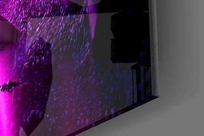 Neon Circle Cosmic Portal Glass Wall Art