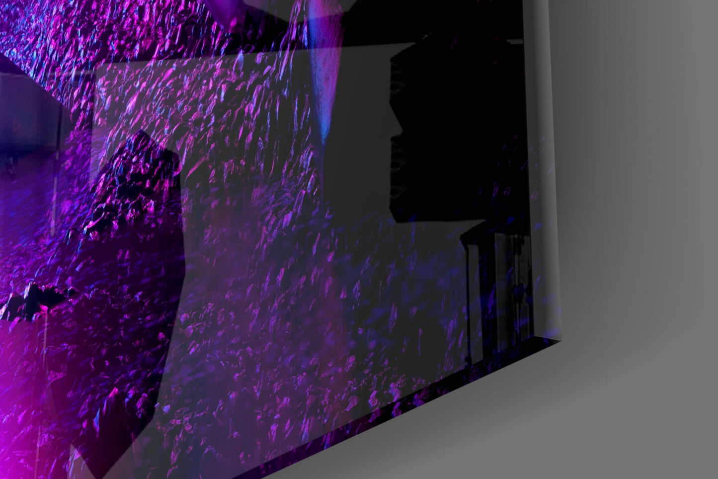 Neon Triangle Cosmic Portal Glass Wall Art