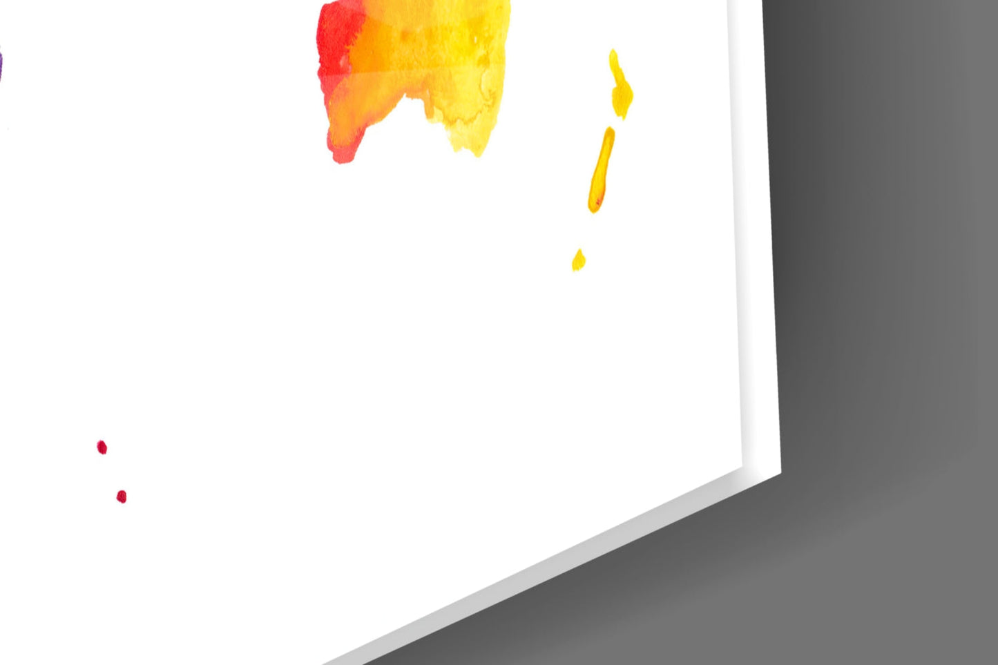 Rainbow Watercolor World Map Glass Wall Art