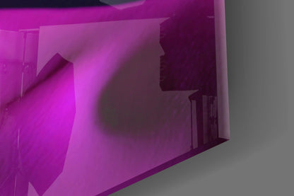 Magenta Light Shush Woman Glass Wall Art