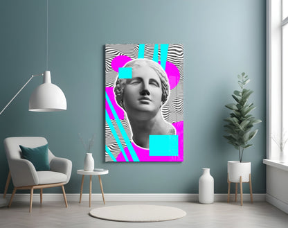 Vaporwave Venus Op Art Glass Wall Art