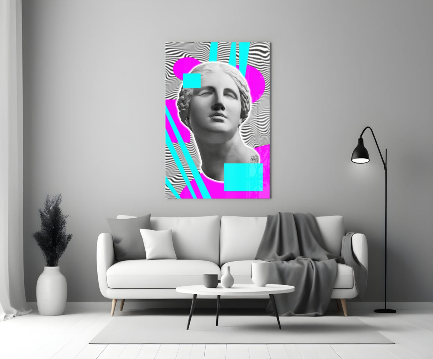 Vaporwave Venus Op Art Glass Wall Art