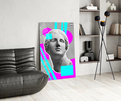 Vaporwave Venus Op Art Glass Wall Art