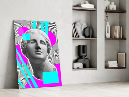 Vaporwave Venus Op Art Glass Wall Art