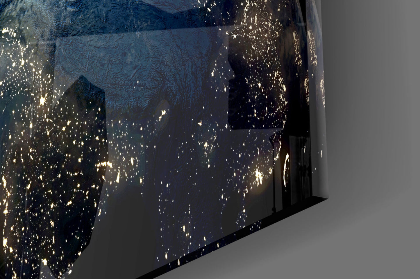 Earth City Lights Night Glass Wall Art