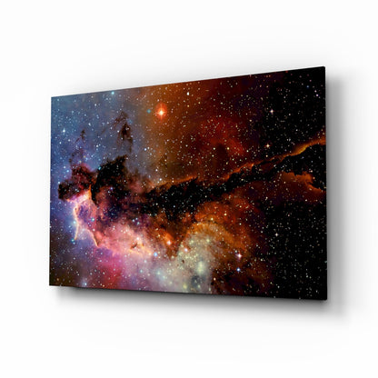 Rust Orange Nebula Dust Star Field Glass Wall Art
