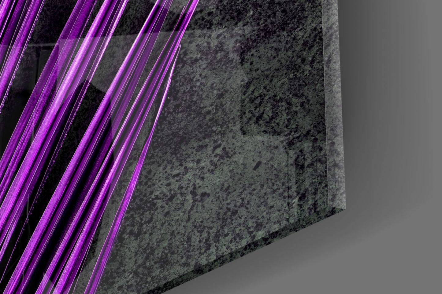Bright Purple Palm Frond Areca Bunch Glass Wall Art