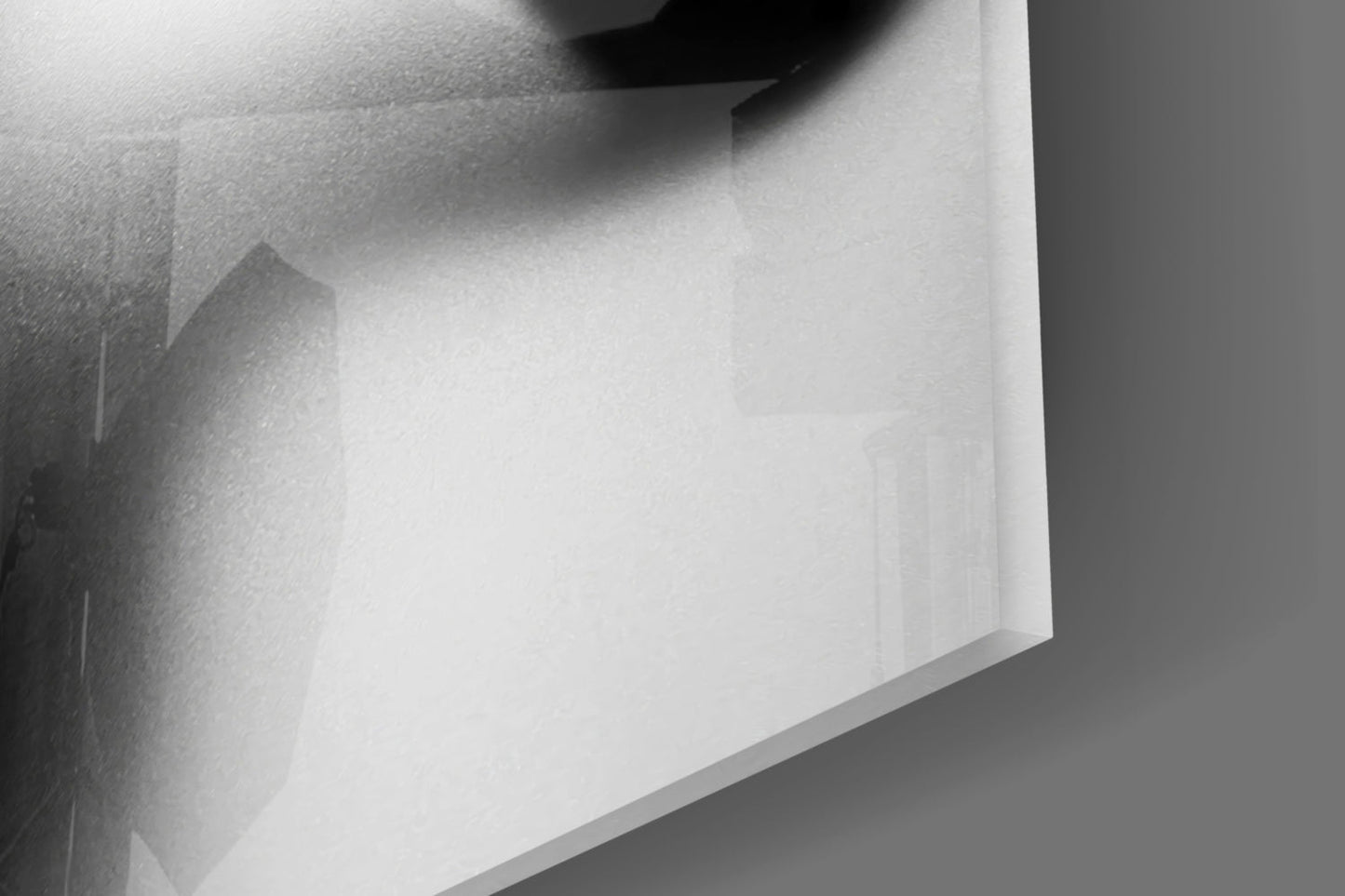 Monochrome Shadow Hands Silhouette Glass Wall Art