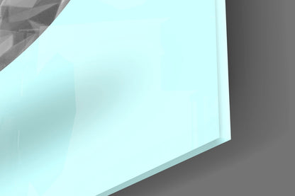 Vaporwave David Blindfold Glass Wall Art