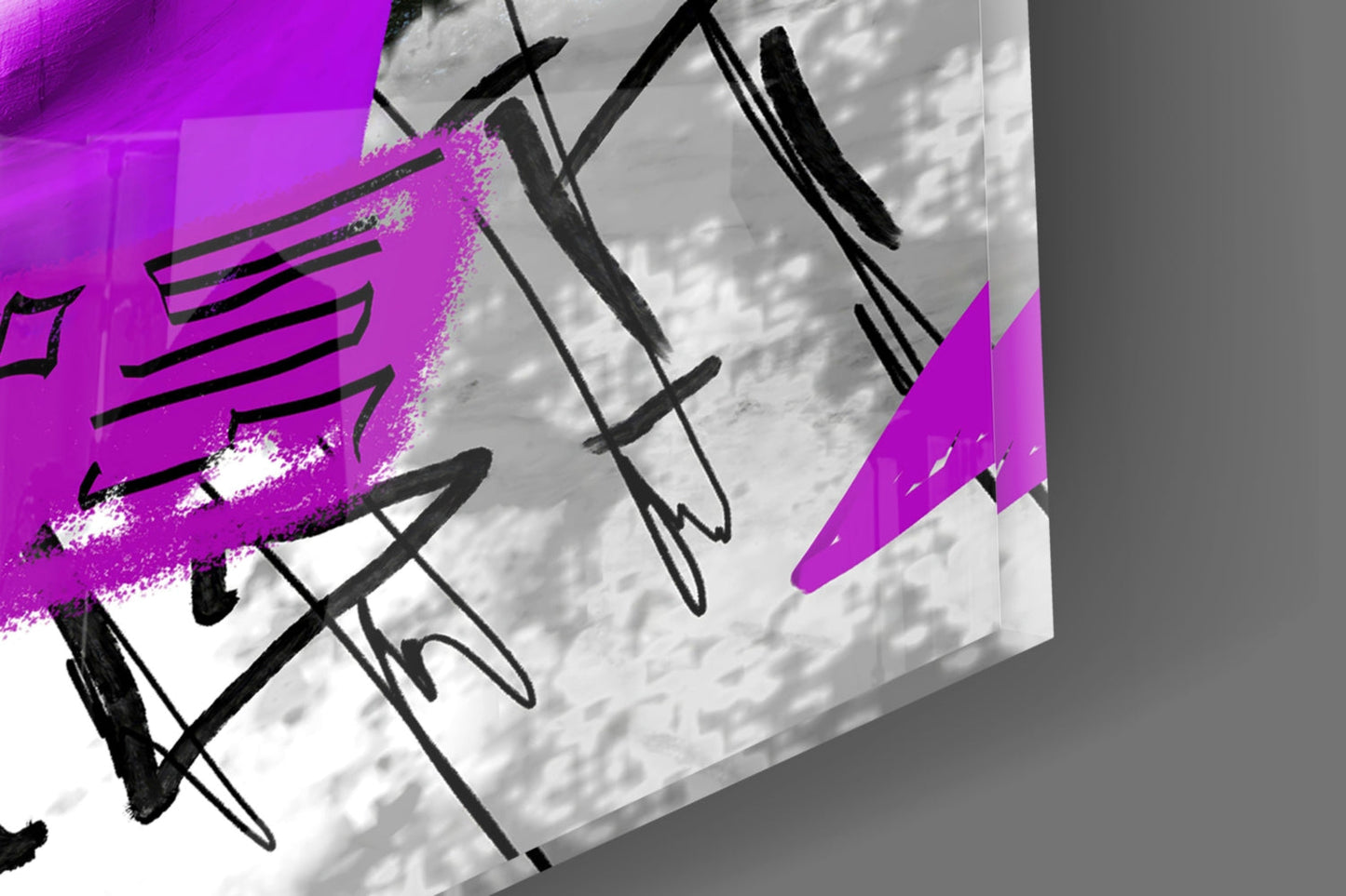 Pink Graffiti Cogito Bust Glass Wall Art