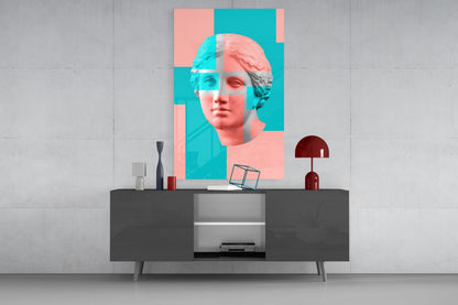 Pastel Color Block Venus Glass Wall Art