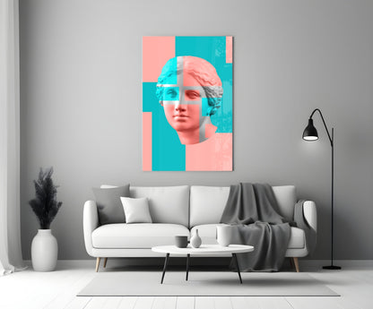 Pastel Color Block Venus Glass Wall Art