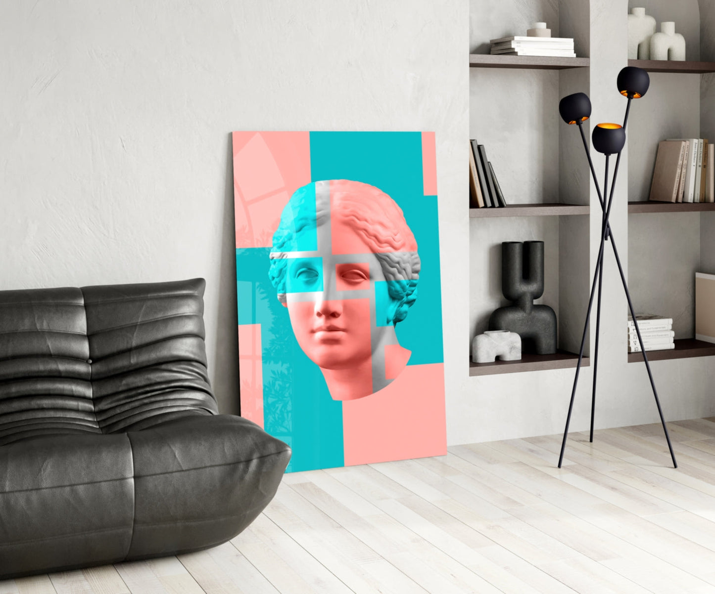 Pastel Color Block Venus Glass Wall Art