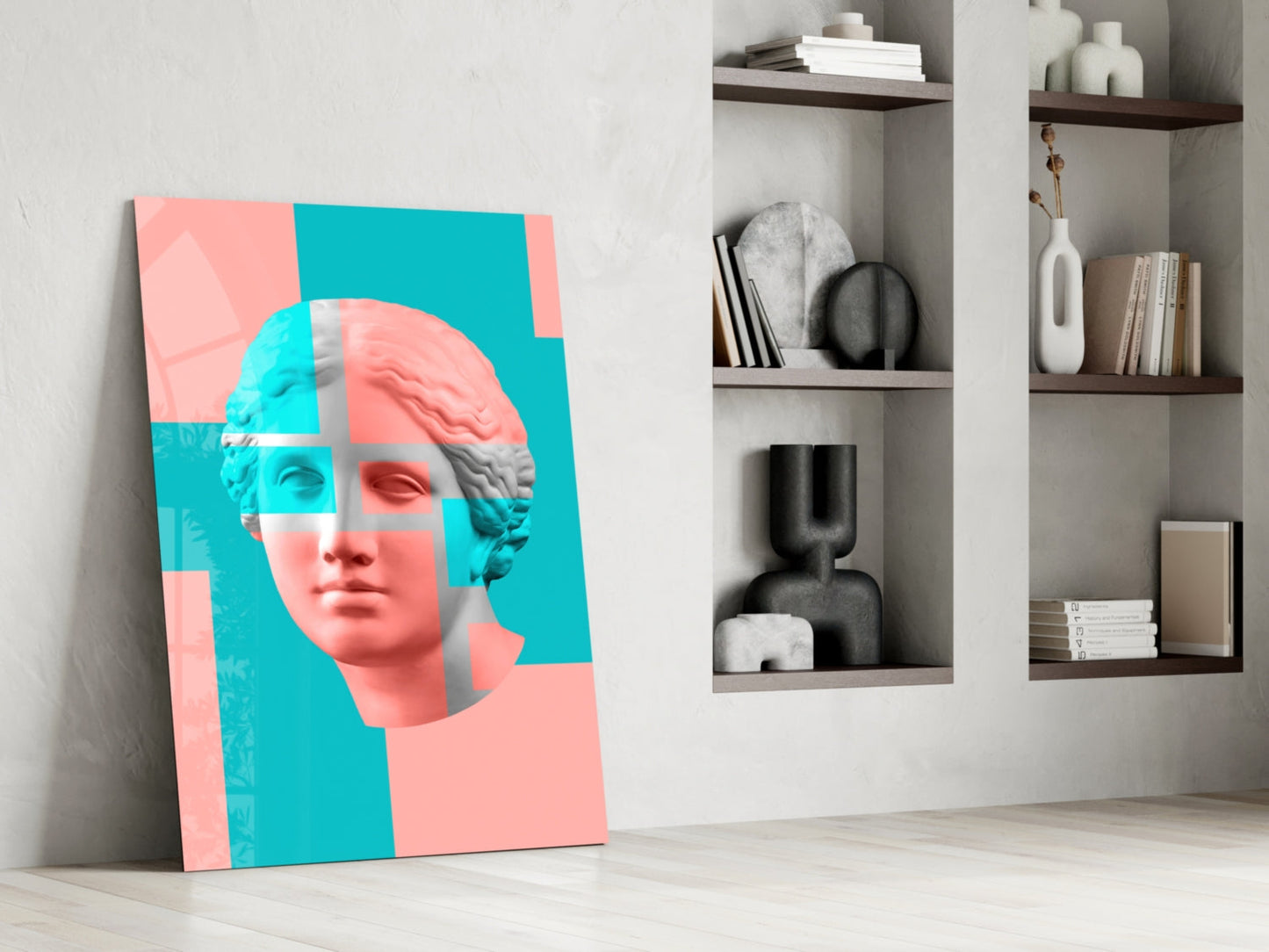 Pastel Color Block Venus Glass Wall Art