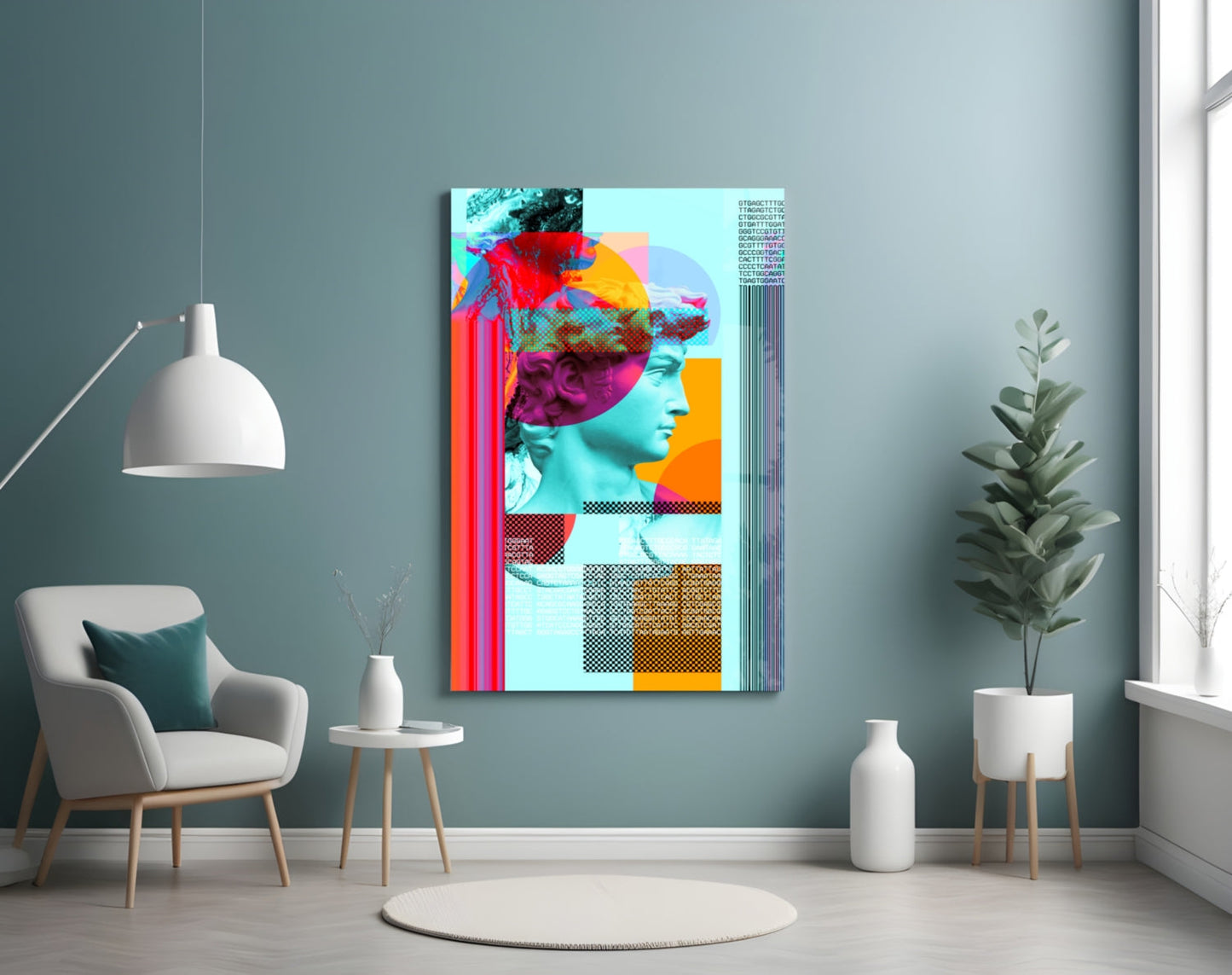 Pop Art Apollo DNA Collage Glass Wall Art