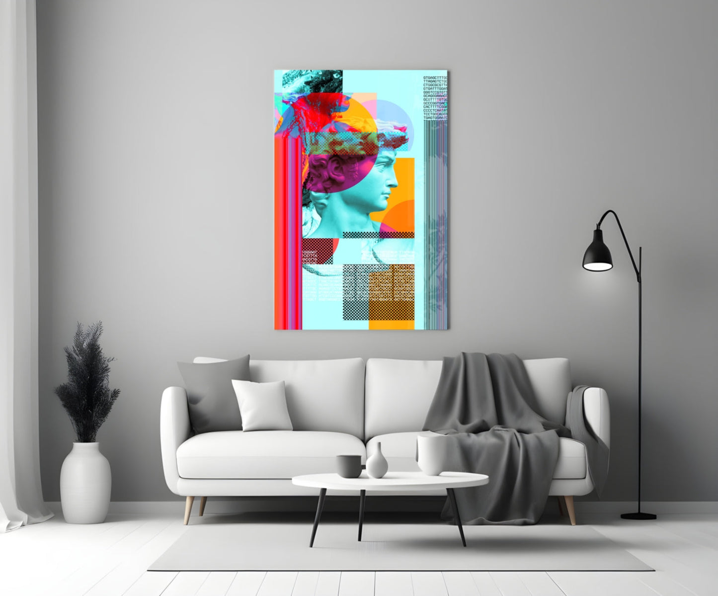 Pop Art Apollo DNA Collage Glass Wall Art