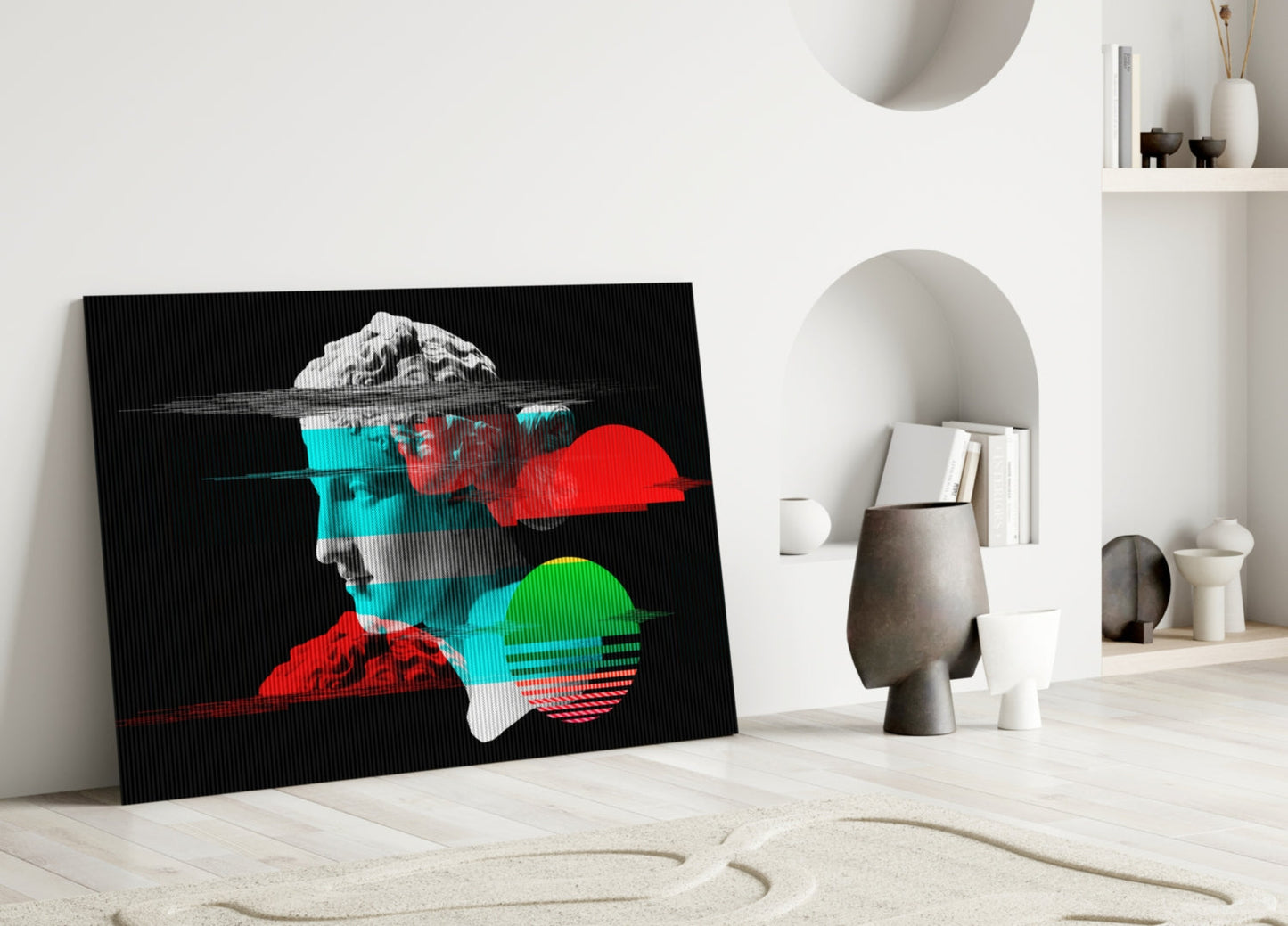 Glitch Bust Retro Sun Glass Wall Art