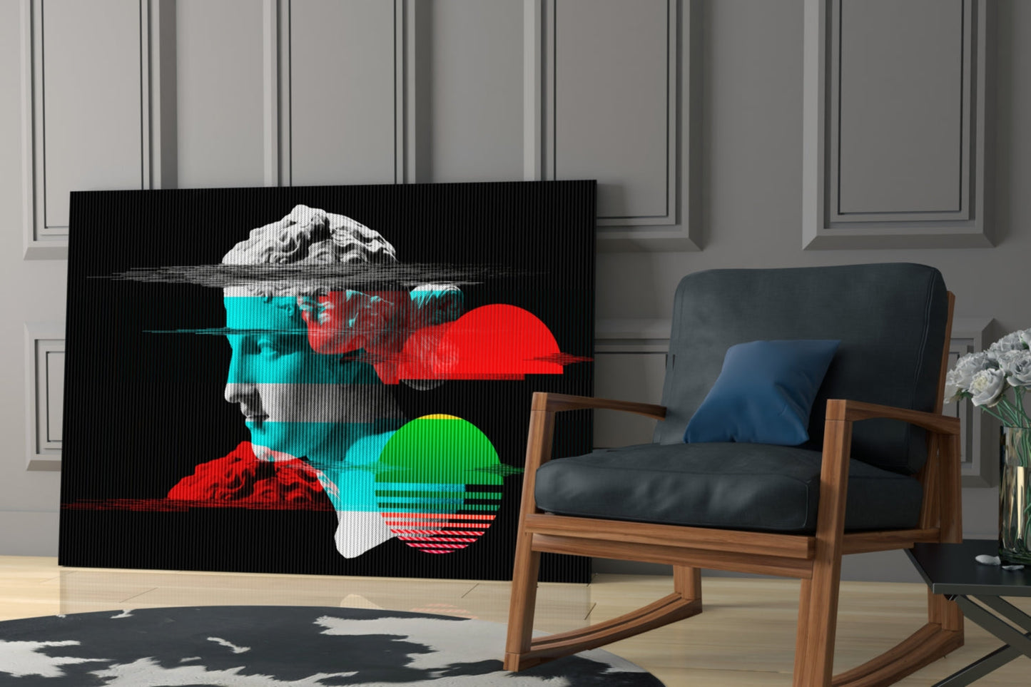 Glitch Bust Retro Sun Glass Wall Art