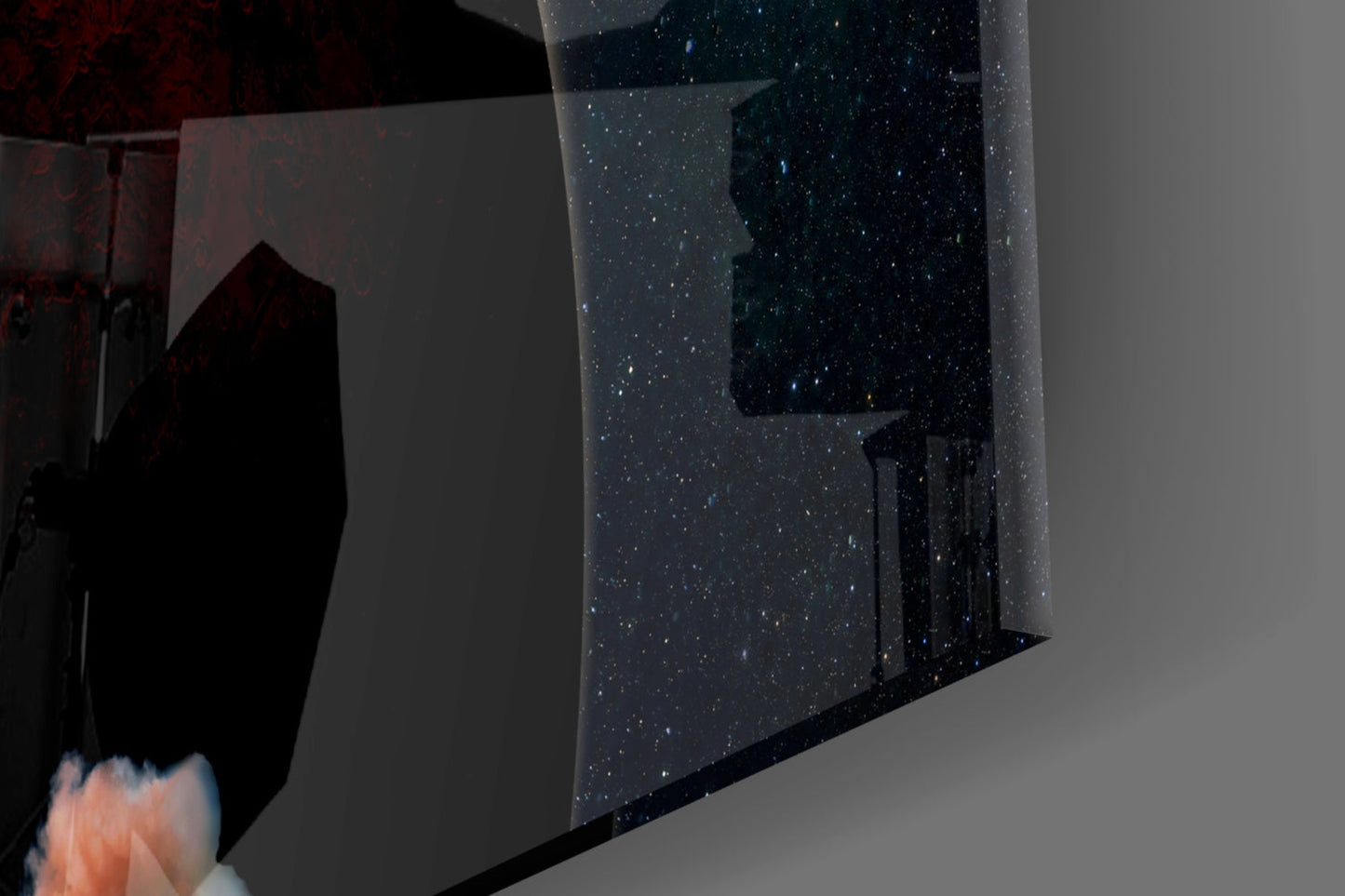 Rocket Launch to Mars Glass Wall Art