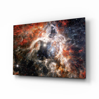 Fiery Filament Nebula Star Cluster Glass Wall Art