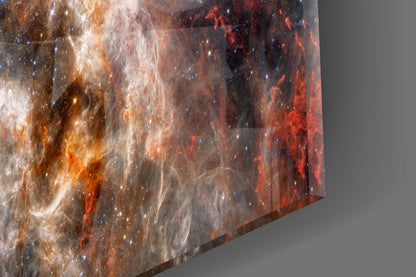 Fiery Filament Nebula Star Cluster Glass Wall Art