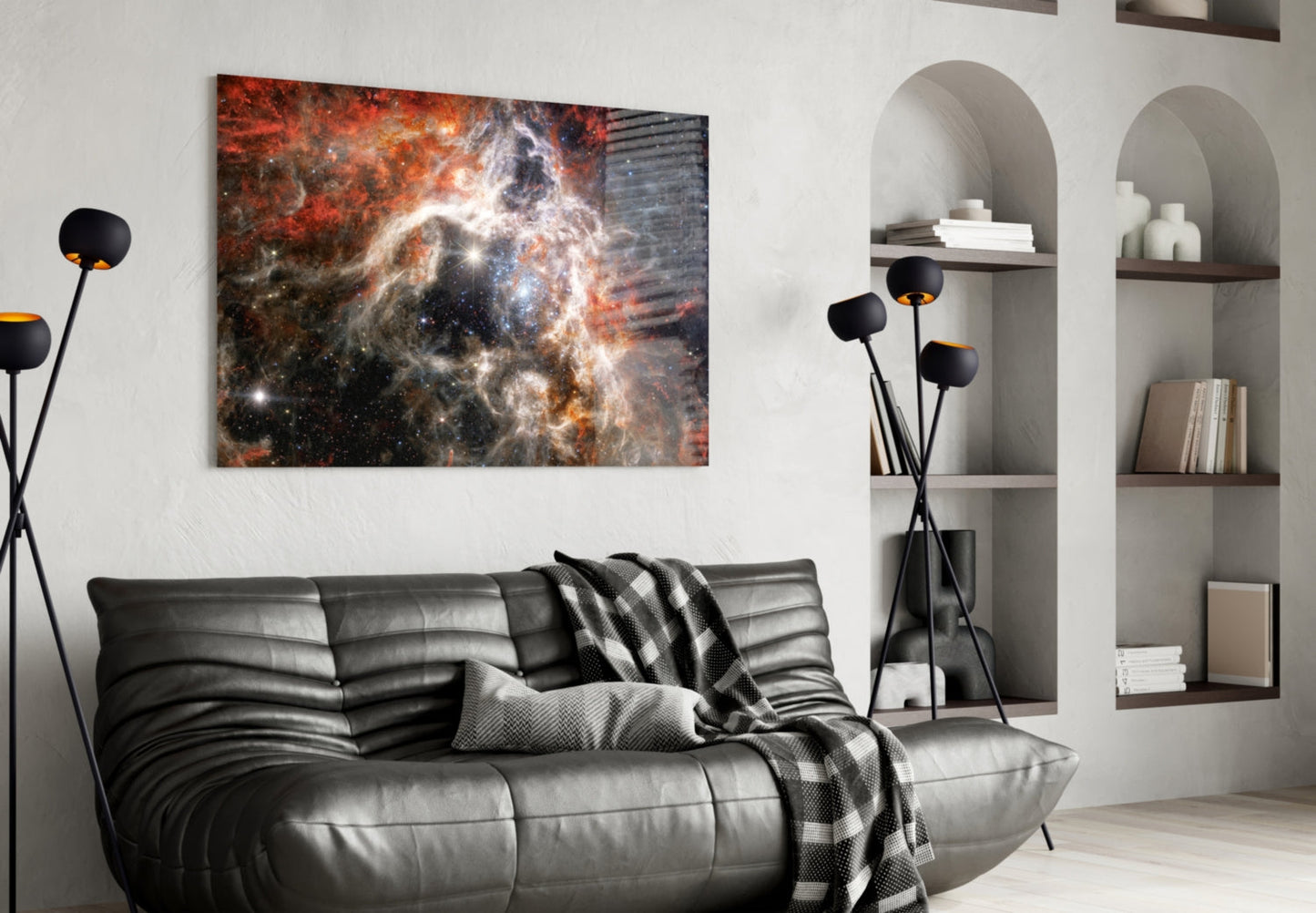 Fiery Filament Nebula Star Cluster Glass Wall Art