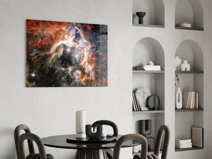 Fiery Filament Nebula Star Cluster Glass Wall Art