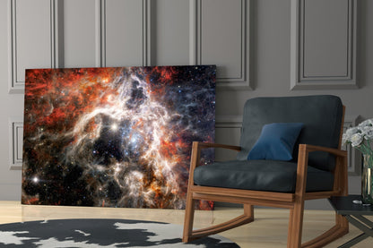 Fiery Filament Nebula Star Cluster Glass Wall Art