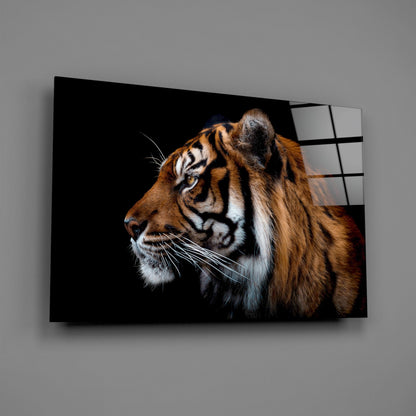 Tiger Side Profile Glass Wall Art