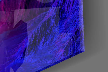 Neon Triangle Over Violet Peaks Glass Wall Art