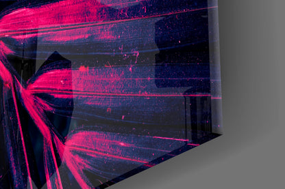 Neon Magenta Fan Palm Glass Wall Art