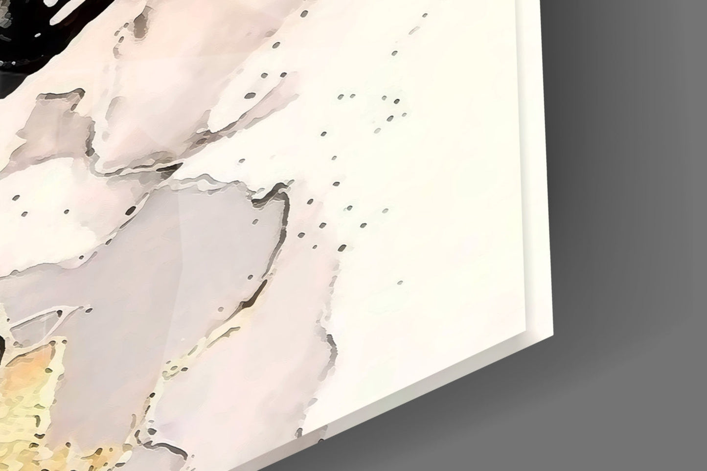 Teal and Gold Marble Horse Glass Wall Art