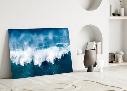 Foaming Wave Spray Glass Wall Art