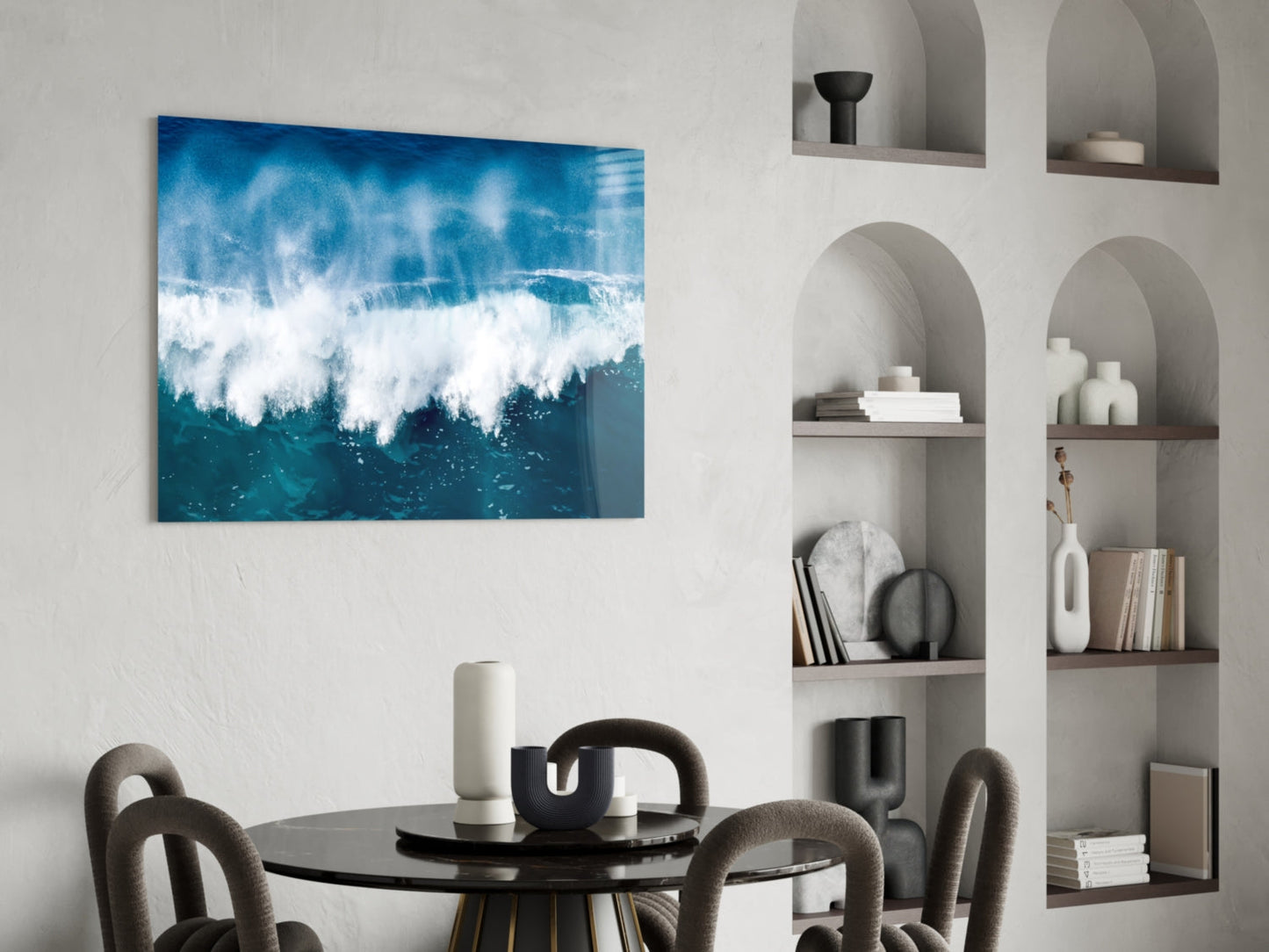 Foaming Wave Spray Glass Wall Art