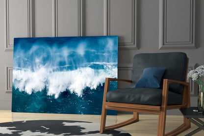 Foaming Wave Spray Glass Wall Art