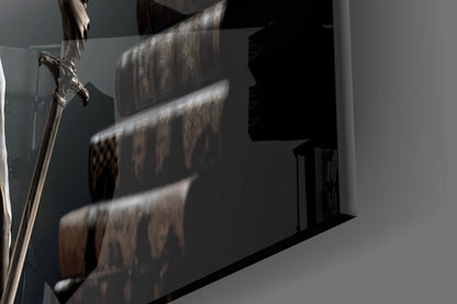 Law Book Tunnel Lady Justice Statue Glass Wall Art