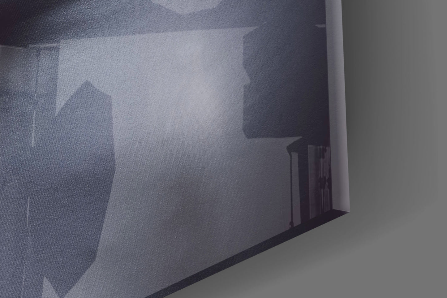 Ghostly Face Pressing Through Fabric Glass Wall Art