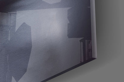 Ghostly Face Pressing Through Fabric Glass Wall Art