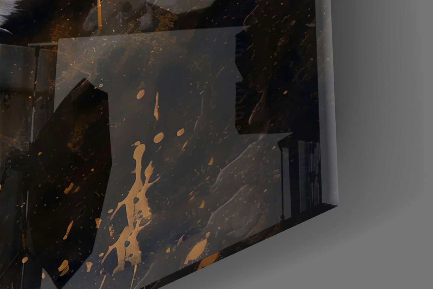 Gold Splatter Leopard Glass Wall Art