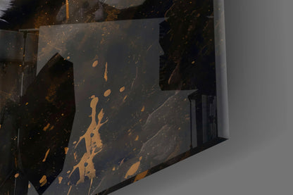 Gold Splatter Leopard Glass Wall Art