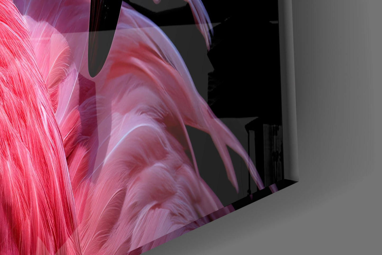 Vivid Pink Flamingo Portrait Glass Wall Art