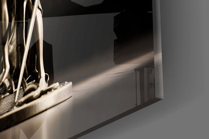 Golden Gavel and Justice Scales Glass Wall Art