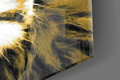 Gold Sunglasses Cool Lion Glass Wall Art