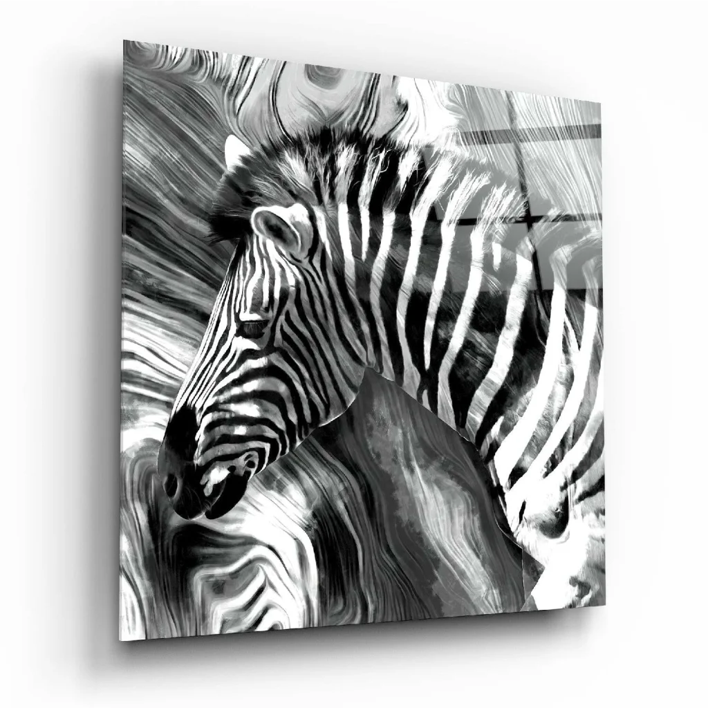 Stunning Zebra Glass Wall Art with Bold Abstract Stripes | Insigneart USA | vintageantiquesgifts.com