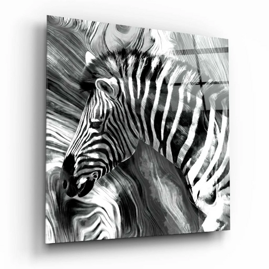 Stunning Zebra Glass Wall Art with Bold Abstract Stripes | Insigneart USA | vintageantiquesgifts.com