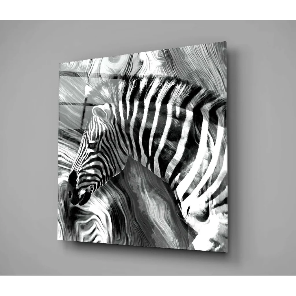 Stunning Zebra Glass Wall Art with Bold Abstract Stripes | Modern Wall Art Decor | vintageantiquesgifts.com