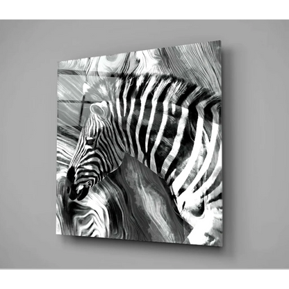 Stunning Zebra Glass Wall Art with Bold Abstract Stripes | Modern Wall Art Decor | vintageantiquesgifts.com